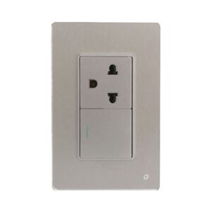 Interruptor + Tomacorriente Universal 15A OP-AT-23SLV OPALUX